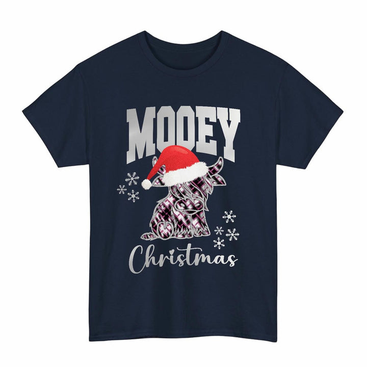 Scottish MacPherson Hunting Modern Clan Tartan T-Shirt - Mooey Christmas Tartan Plaid Navy Color