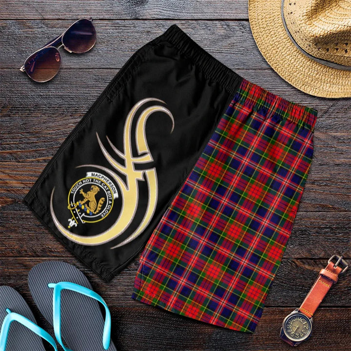 Scottish MacPherson Modern Clan Crest Tartan Believe in Me Men's Shorts