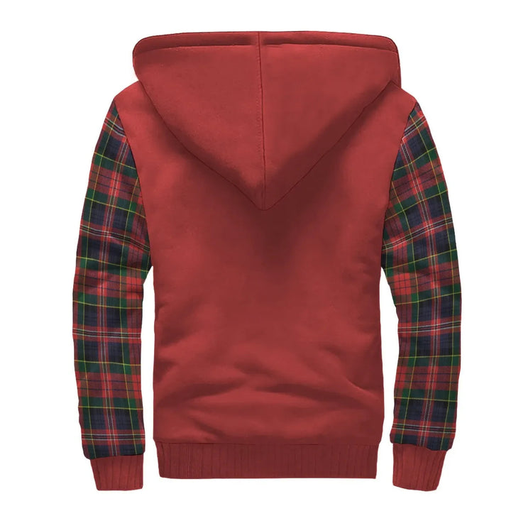 Scottish MacPherson Modern Clan Crest Tartan Plaid Sleeve Sherpa Hoodie