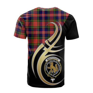 Scottish MacPherson Modern Clan Crest Tartan T-Shirt Believe in Me Back Side Tartan Plaid