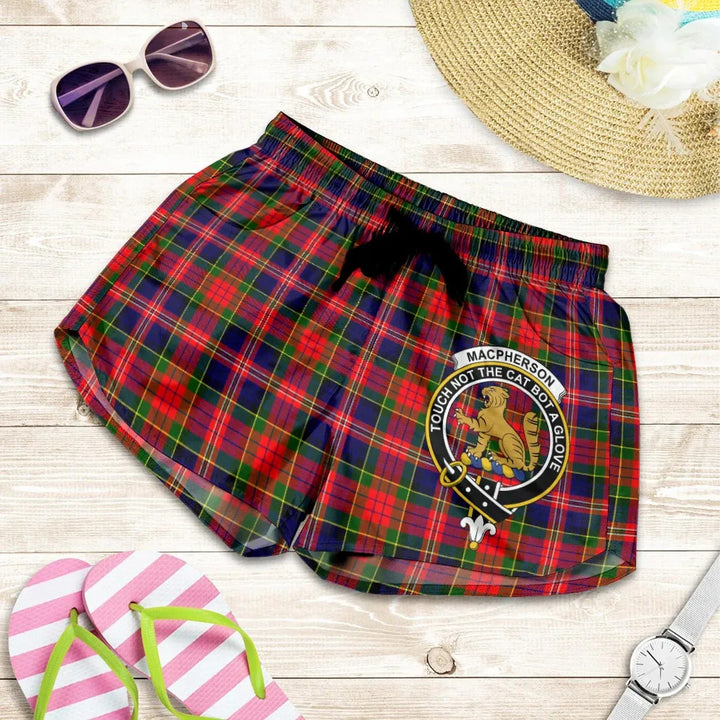 Scottish MacPherson Modern Clan Crest Tartan Women Shorts