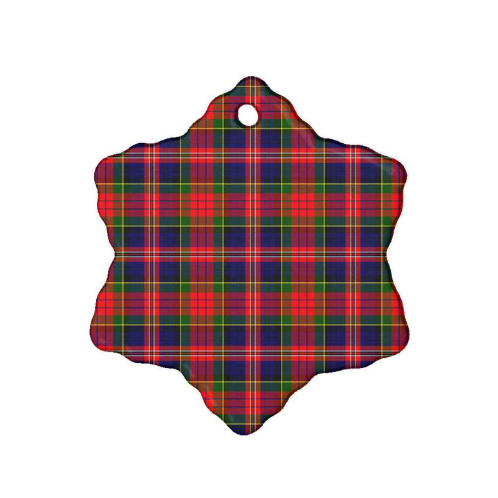 Scottish MacPherson Modern Clan Tartan Ceramic Ornament Snow Flake Shape Tartan Plaid