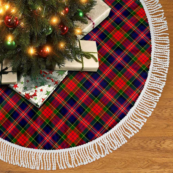 Scottish MacPherson Modern Clan Tartan Christmas Tree Skirt Tassels 2 Tartan Plaid