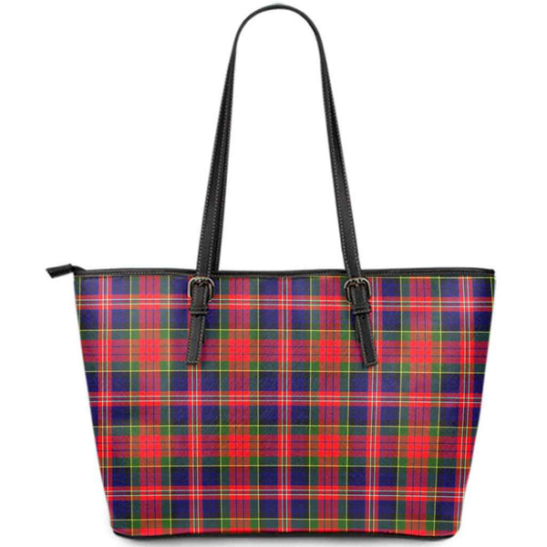 Scottish MacPherson Modern Clan Tartan Leather Tote Tartan Plaid