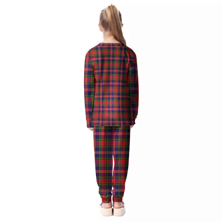 Scottish MacPherson Modern Clan Tartan Pajama Set Kid Back Side Tartan Plaid