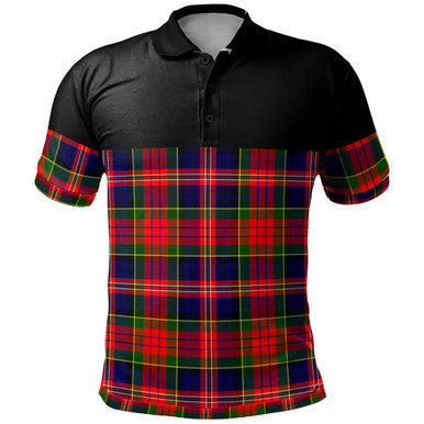 Scottish MacPherson Modern Clan Tartan Polo Shirt - Horizontal Style Front Side Tartan Plaid