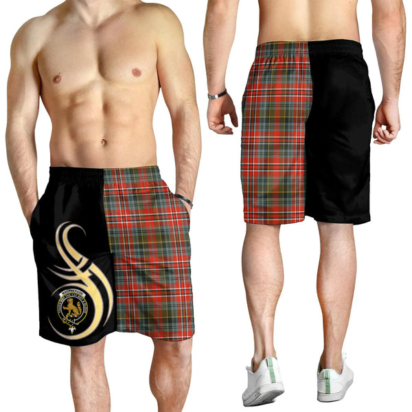 Scottish MacPherson Weathered Clan Crest Tartan Believe in Me Men's Shorts
