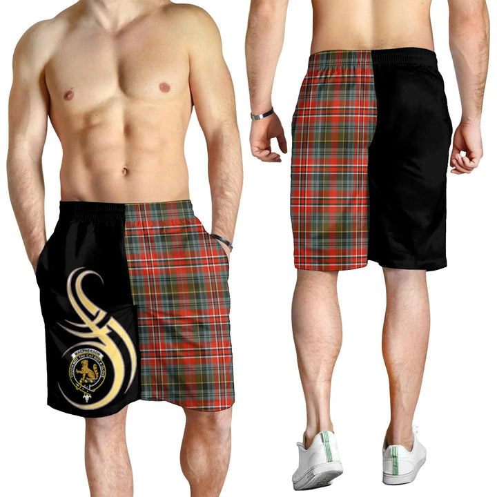Scottish MacPherson Weathered Clan Crest Tartan Believe in Me Men's Shorts