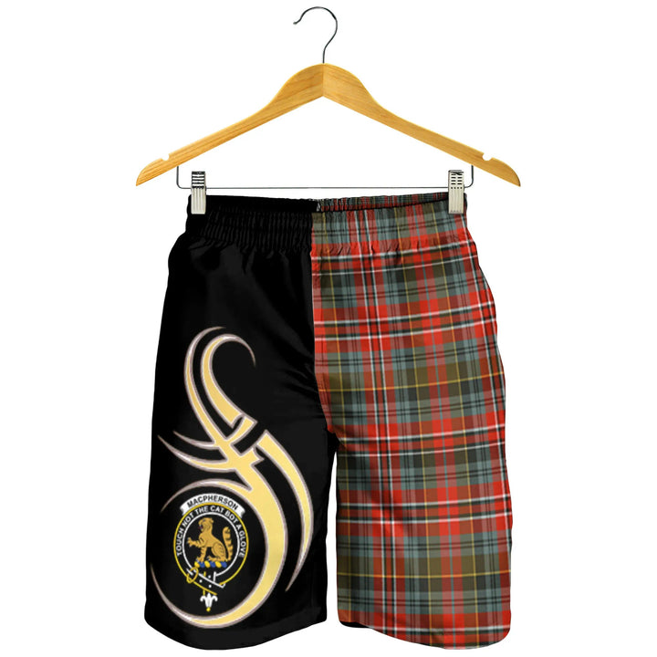 Scottish MacPherson Weathered Clan Crest Tartan Believe in Me Men's Shorts