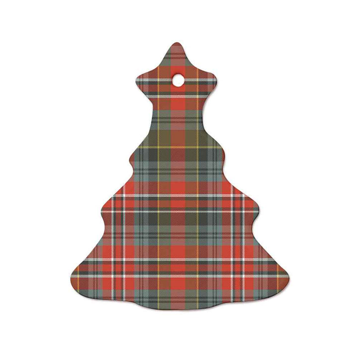 Scottish MacPherson Weathered Clan Tartan Ceramic Ornament  Tree Shape Tartan Plaid