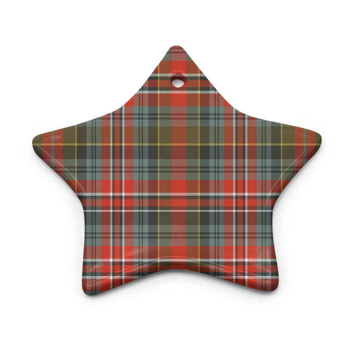 Scottish MacPherson Weathered Clan Tartan Ceramic Ornament Star Shape Tartan Plaid