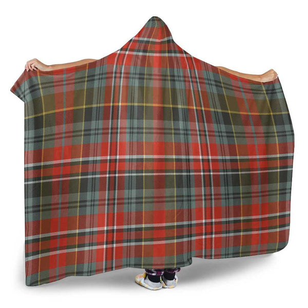 Scottish MacPherson Weathered Clan Tartan Hooded Blanket Tartan Plaid 2