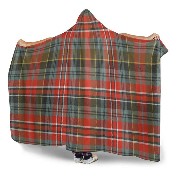 Scottish MacPherson Weathered Clan Tartan Hooded Blanket Tartan Plaid 3