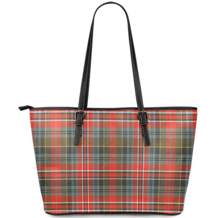 Scottish MacPherson Weathered Clan Tartan Leather Tote Tartan Plaid