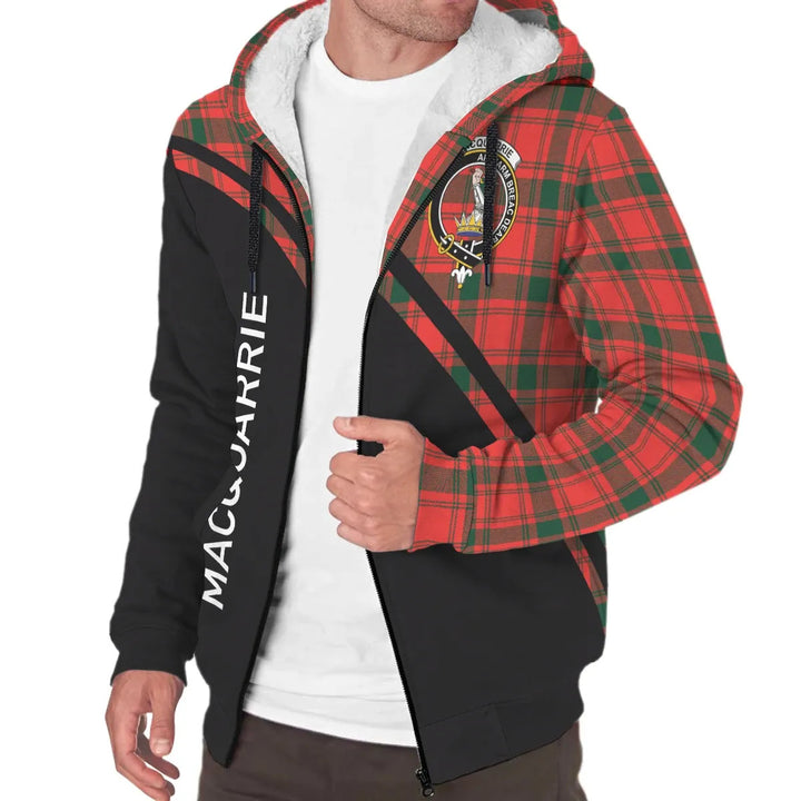 Scottish MacQuarrie Clan Crest Tartan Curve Sherpa Hoodie