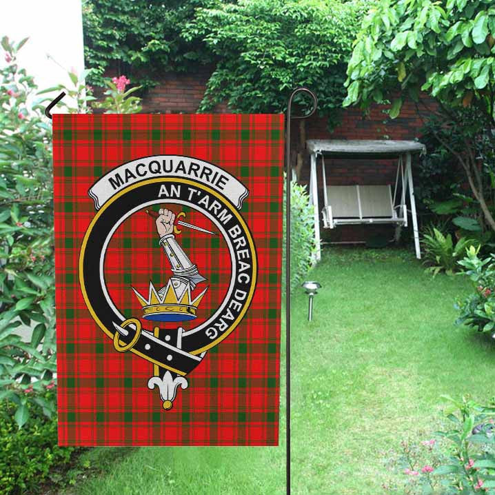 Scottish MacQuarrie Clan Crest Tartan Garden Flag Tartan Plaid 2