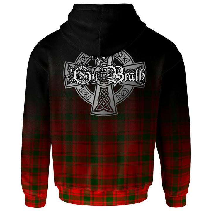 Scottish MacQuarrie Clan Crest Tartan Hoodie - Alba Gu Brath Family Crest Celtic Inspired Back Side Tartan Plaid