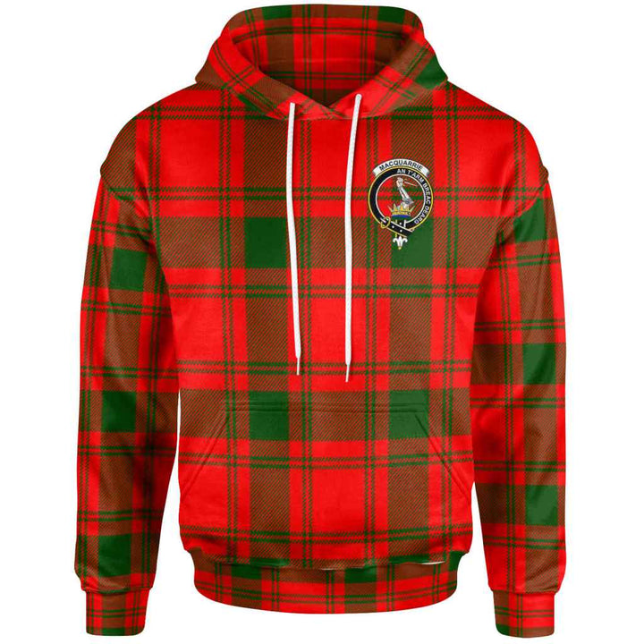 Scottish MacQuarrie Clan Crest Tartan Hoodie Front Side Tartan Plaid