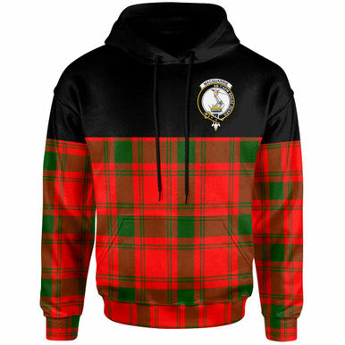 Scottish MacQuarrie Clan Crest Tartan Hoodie - Horizontal Style Front Side Tartan Plaid