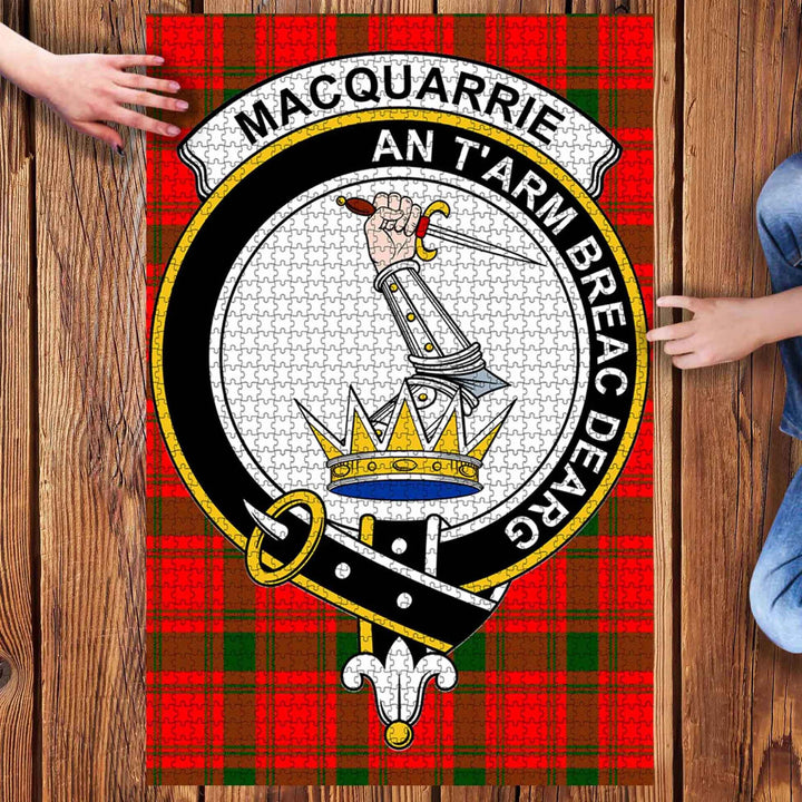 Scottish MacQuarrie Clan Crest Tartan Jigsaw Puzzle 3