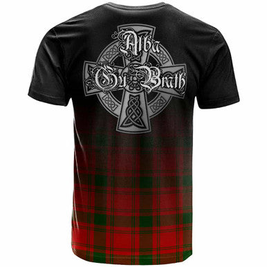 Scottish MacQuarrie Clan Crest Tartan T-Shirt - Alba Gu Brath Family Crest Celtic Inspired Back Side Tartan Plaid