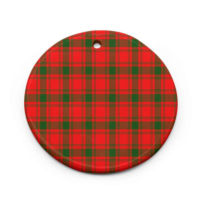 Scottish MacQuarrie Modern Clan Tartan Ceramic Ornament Circle Shape Tartan Plaid