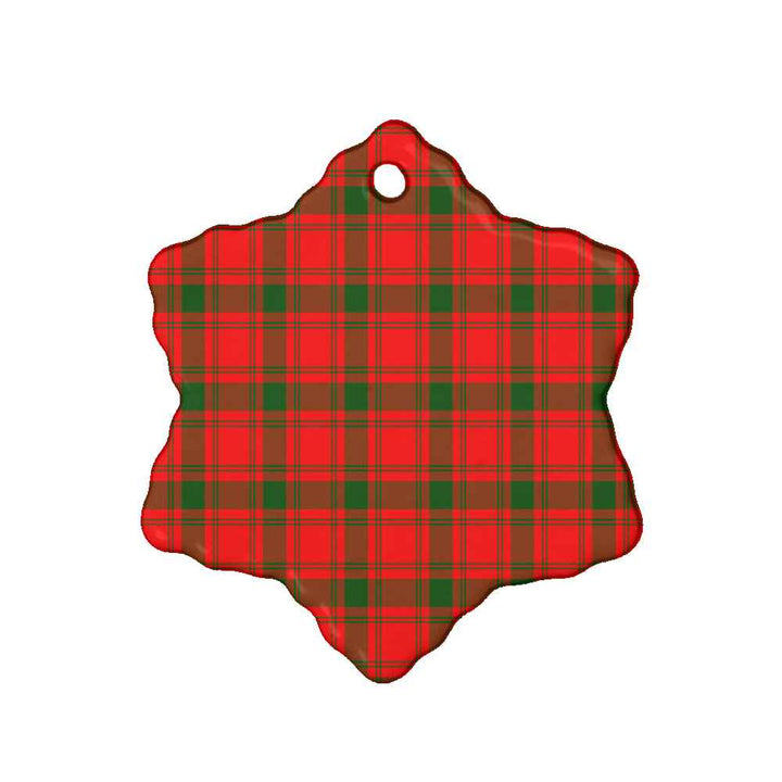 Scottish MacQuarrie Modern Clan Tartan Ceramic Ornament Snow Flake Shape Tartan Plaid