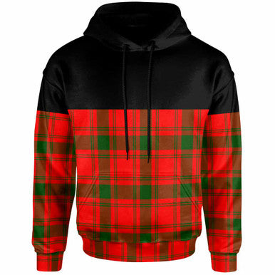 Scottish MacQuarrie Modern Clan Tartan Hoodie - Horizontal Style Front Side Tartan Plaid