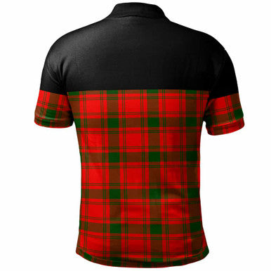 Scottish MacQuarrie Modern Clan Tartan Polo Shirt - Horizontal Style Back Side Tartan Plaid