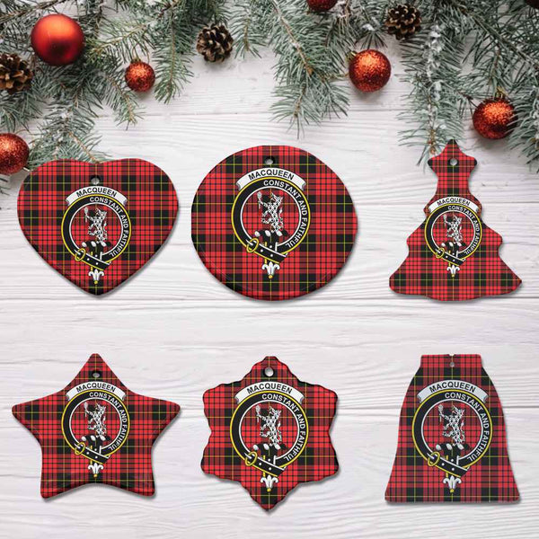 Scottish MacQueen Clan Crest Tartan Ceramic Ornament All Tartan Plaid
