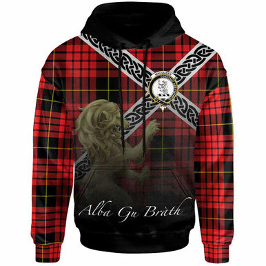 Scottish MacQueen Clan Crest Tartan Hoodie - Celtic With Scotland Lion Front Side Tartan Plaid