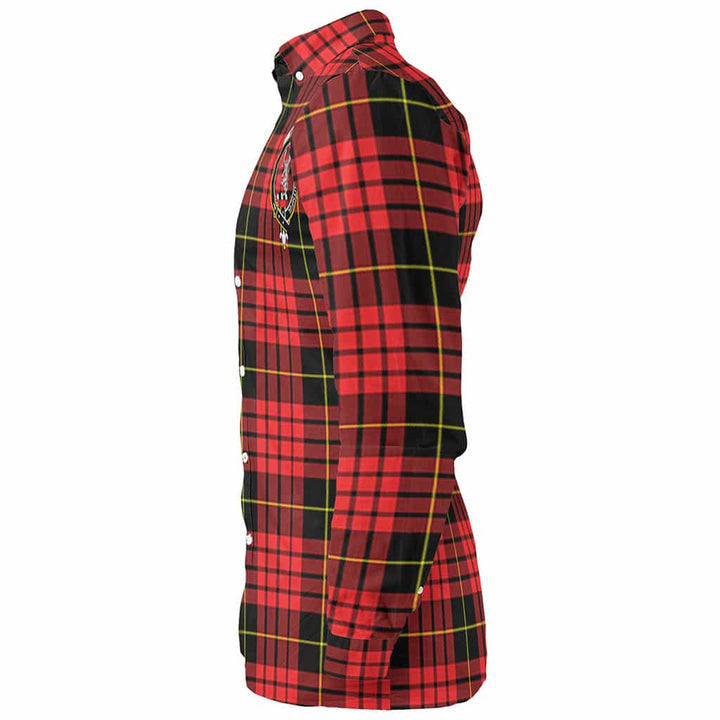 Scottish MacQueen Clan Crest Tartan Long Sleeve Shirt Tartan Plaid