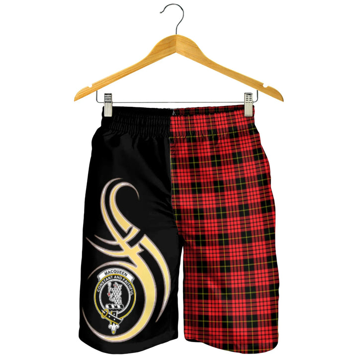 Scottish MacQueen Modern Clan Crest Tartan Believe in Me Men's Shorts