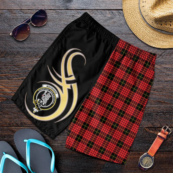 Scottish MacQueen Modern Clan Crest Tartan Believe in Me Men's Shorts
