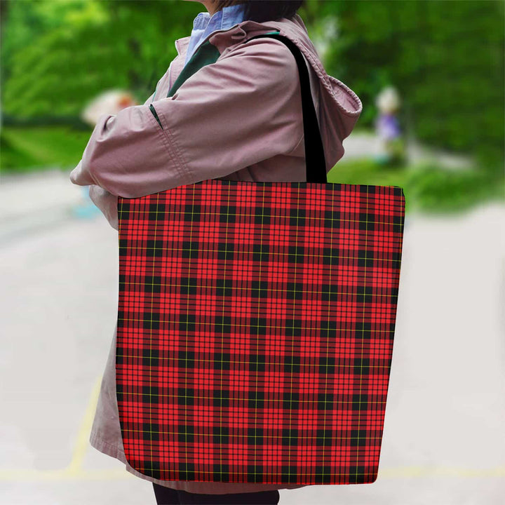 Scottish MacQueen Modern Clan Tartan Canvas Bag With Shoulder Strap Tartan Plaid 2