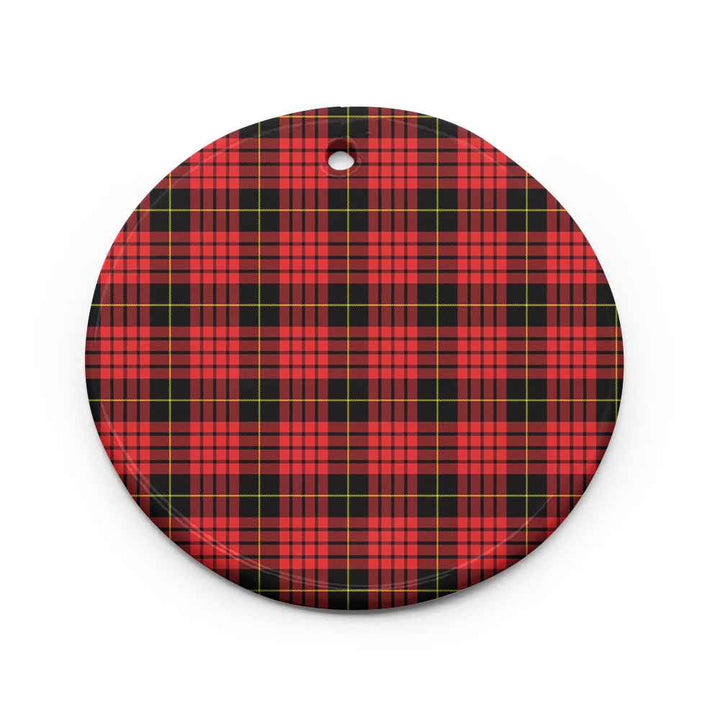 Scottish MacQueen Modern Clan Tartan Ceramic Ornament Circle Shape Tartan Plaid