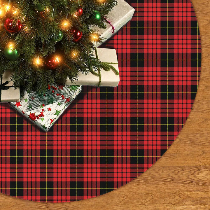 Scottish MacQueen Modern Clan Tartan Christmas Tree Skirt No Tassels 2 Tartan Plaid