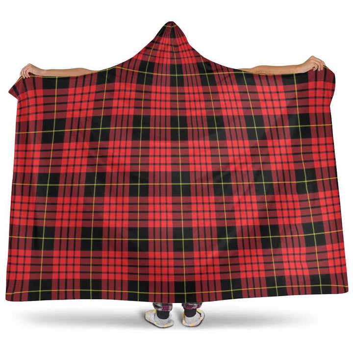 Scottish MacQueen Modern Clan Tartan Hooded Blanket Tartan Plaid 1
