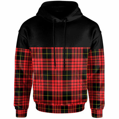 Scottish MacQueen Modern Clan Tartan Hoodie - Horizontal Style Front Side Tartan Plaid