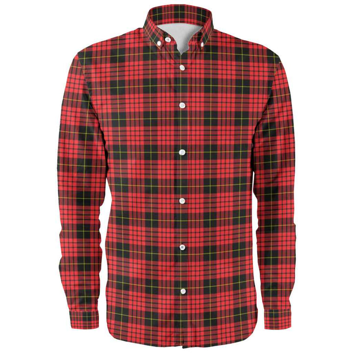 Scottish MacQueen Modern Clan Tartan Long Sleeve Shirt Front Side Tartan Plaid