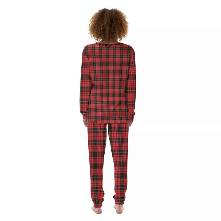 Scottish MacQueen Modern Clan Tartan Pajama Set Women Back Side Tartan Plaid