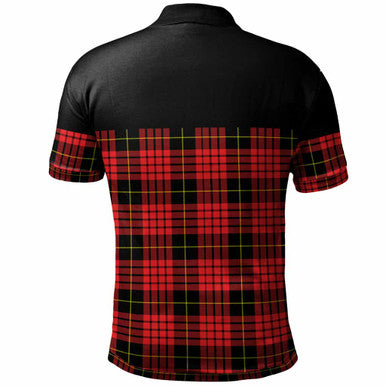 Scottish MacQueen Modern Clan Tartan Polo Shirt - Horizontal Style Back Side Tartan Plaid