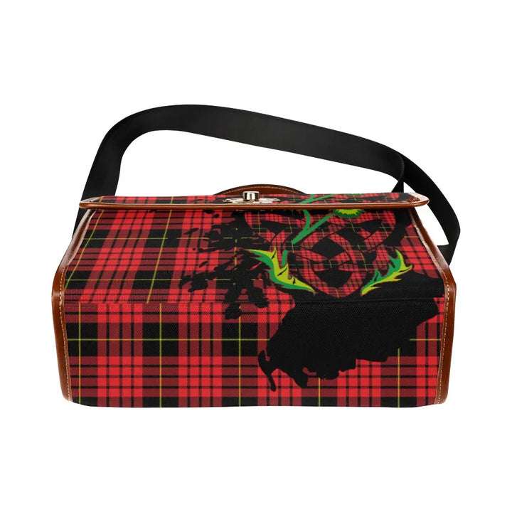Scottish MacQueen Modern Clan Tartan Waterproof Canvas Bag With Thistle Tartan Plaid 5