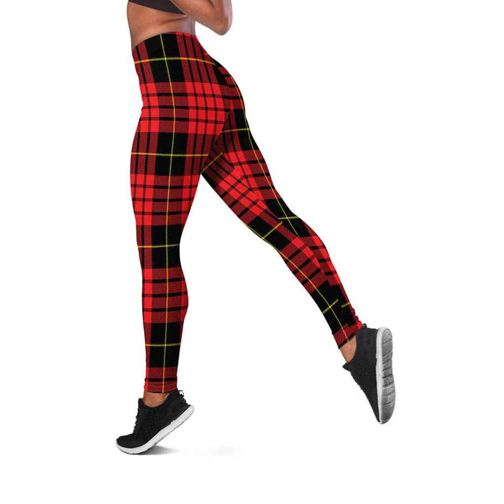 Scottish MacQueen Modern Clan Tartan Women Leggings Tartan Plaid 2