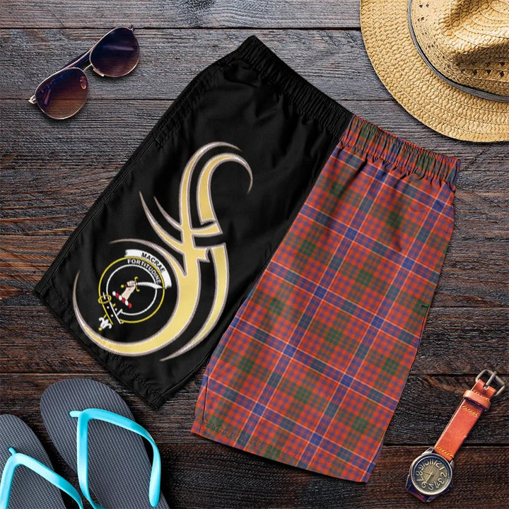 Scottish MacRae Ancient Clan Crest Tartan Believe in Me Men's Shorts