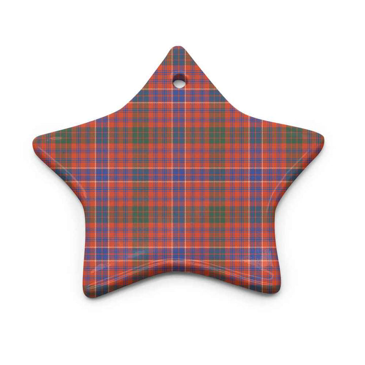 Scottish MacRae Ancient Clan Tartan Ceramic Ornament Star Shape Tartan Plaid