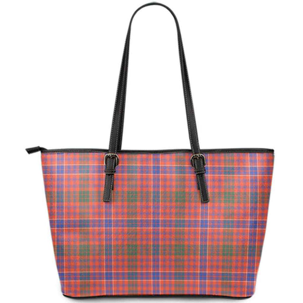 Scottish MacRae Ancient Clan Tartan Leather Tote Tartan Plaid
