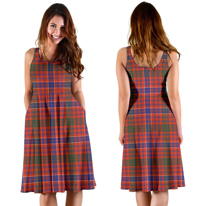 Scottish MacRae Ancient Clan Tartan Women Midi Dress