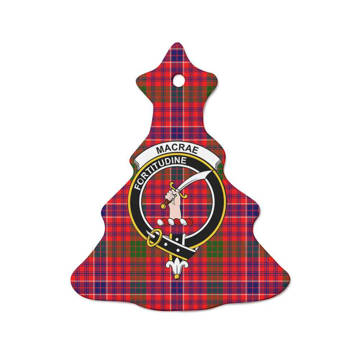 Scottish MacRae Clan Crest Tartan Ceramic Ornament Tree Shape Tartan Plaid