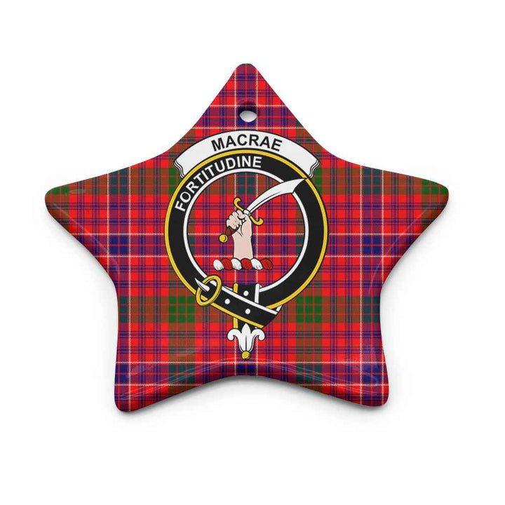 Scottish MacRae Clan Crest Tartan Ceramic Ornament Star Shape Tartan Plaid